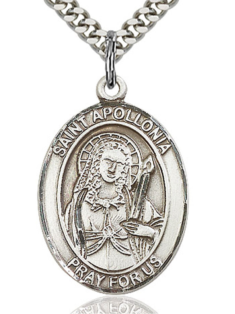 St. Apollonia Medal, Sterling Silver, Large