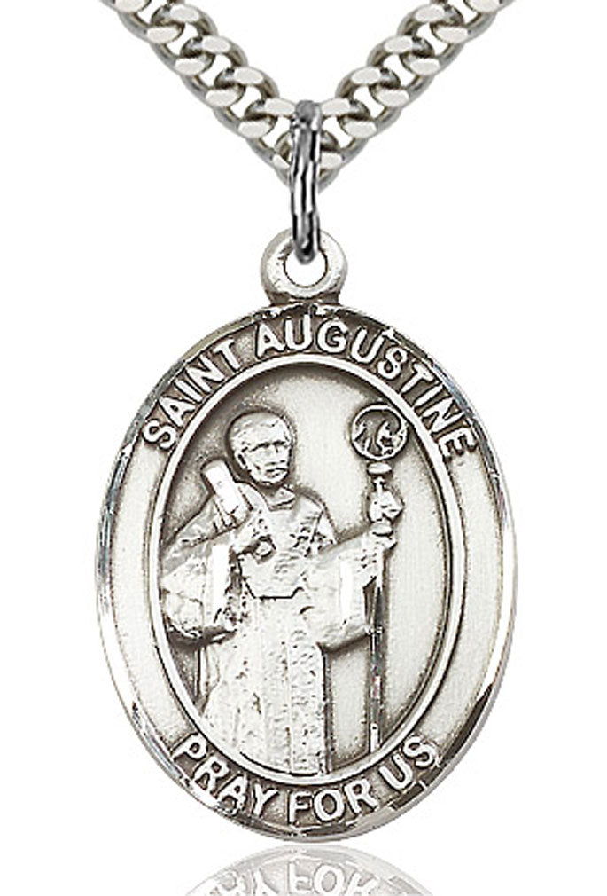 St. Augustine Medal, Sterling Silver, Large