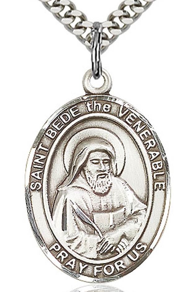 St. Bede the Venerable Medal, Sterling Silver, Large