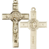 St. Benedict Crucifix Pendant, Gold Filled