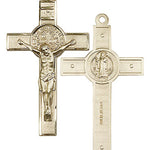 St. Benedict Crucifix Pendant, Gold Filled - No Chain