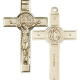 St. Benedict Crucifix Pendant, Gold Filled - No Chain