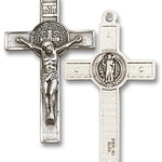 St. Benedict Crucifix Pendant, Sterling Silver - No Chain