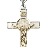St. Benedict Crucifix Pendant, Two-Tone