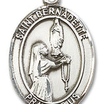 St. Bernadette Medal, Sterling Silver, Large - No Chain