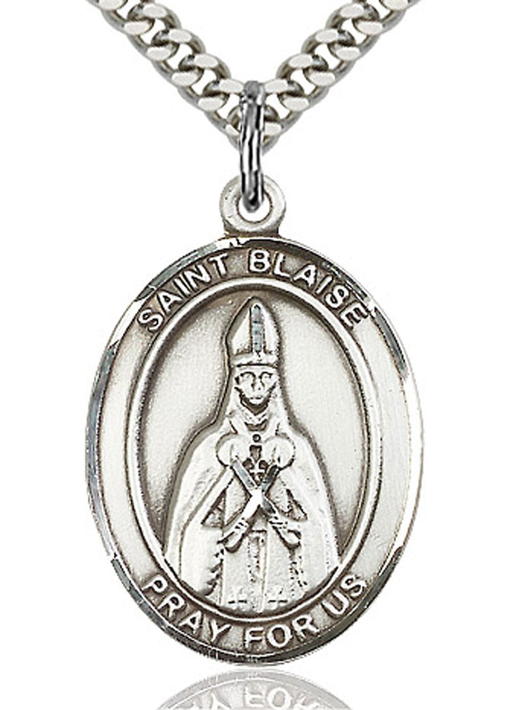 St. Blaise Medal, Sterling Silver, Large