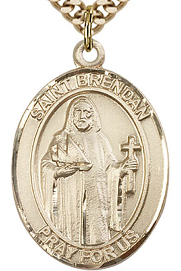 St. Brendan the Navigator Medal, Gold Filled, Large