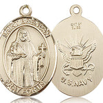St. Brendan the Navigator/ Navy Medal, Gold Filled, Large - No Chain