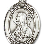 St. Brigid of Ireland Medal, Sterling Silver, Large - No Chain