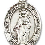 St. Catherine of Alexandria Medal, Sterling Silver, Large - No Chain