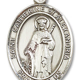 St. Catherine of Alexandria Medal, Sterling Silver, Large - No Chain