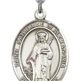 St. Catherine of Alexandria Medal, Sterling Silver, Large