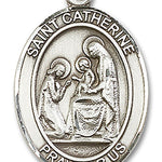 St. Catherine of Siena Medal, Sterling Silver, Large - No Chain