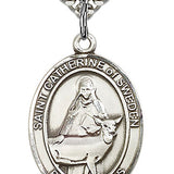 St. Catherine of Sweden Medal, Sterling Silver, Large