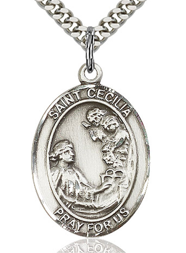 St. Cecilia Medal, Sterling Silver, Large