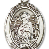 St. Christina the Astonishing Medal, Sterling Silver, Large - No Chain
