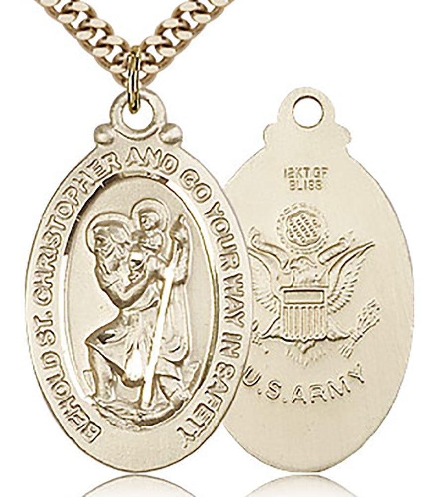 St. Christopher Army Medal, Gold Filled