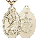 St. Christopher Army Medal, Gold Filled