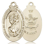 St. Christopher Army Medal, Gold Filled - No Chain