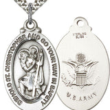 St. Christopher Army Medal, Sterling Silver
