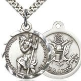 St. Christopher Army Medal, Sterling Silver