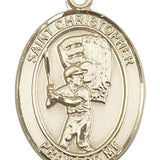 Men's 14kt Gold Filled Saint Christopher Baseball Necklace - No Chain