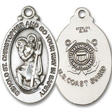 St. Christopher Coast Guard Medal, Sterling Silver - No Chain