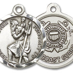 St. Christopher Coast Guard Medal, Sterling Silver - No Chain