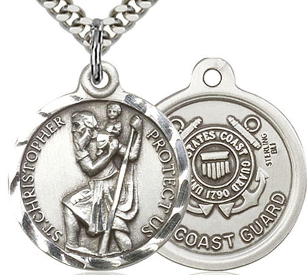 St. Christopher Coast Guard Medal, Sterling Silver