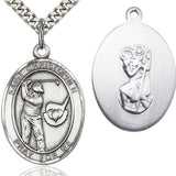 St. Christopher Golf Medal, Sterling Silver, Large