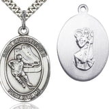 St. Christopher Hockey Medal, Sterling Silver, Large