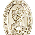 St. Christopher Medal, Gold Filled - No Chain