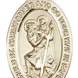 St. Christopher Medal, Gold Filled - No Chain