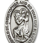St. Christopher Medal, Sterling Silver - No Chain