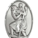   Men's Large Silver Silver Saint Christopher Medal - No Chain
