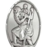   Men's Large Silver Silver Saint Christopher Medal - No Chain