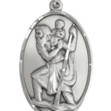 Men's Large Silver Silver Saint Christopher Medal