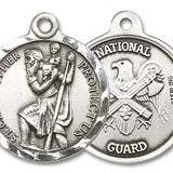 St. Christopher National Guard Medal, Sterling Silver - No Chain