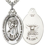 St. Christopher Navy Medal, Sterling Silver