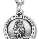 St. Christopher Round Medal Sterling Silver