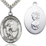 St. Christopher Soccer Medal, Sterling Silver, Large