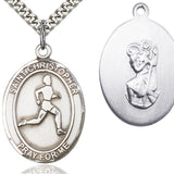 St. Christopher Track and Field Medal, Sterling Silver, Large