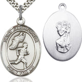 St. Christopher Track and Field Medal, Sterling Silver, Large