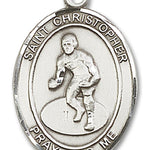 St. Christopher Wrestling Medal, Sterling Silver, Large - No Chain