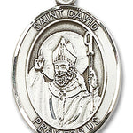 St. David of Wales Medal, Sterling Silver, Large - No Chain