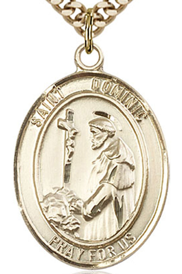 St. Dominic De Guzman Medal, Gold Filled, Large