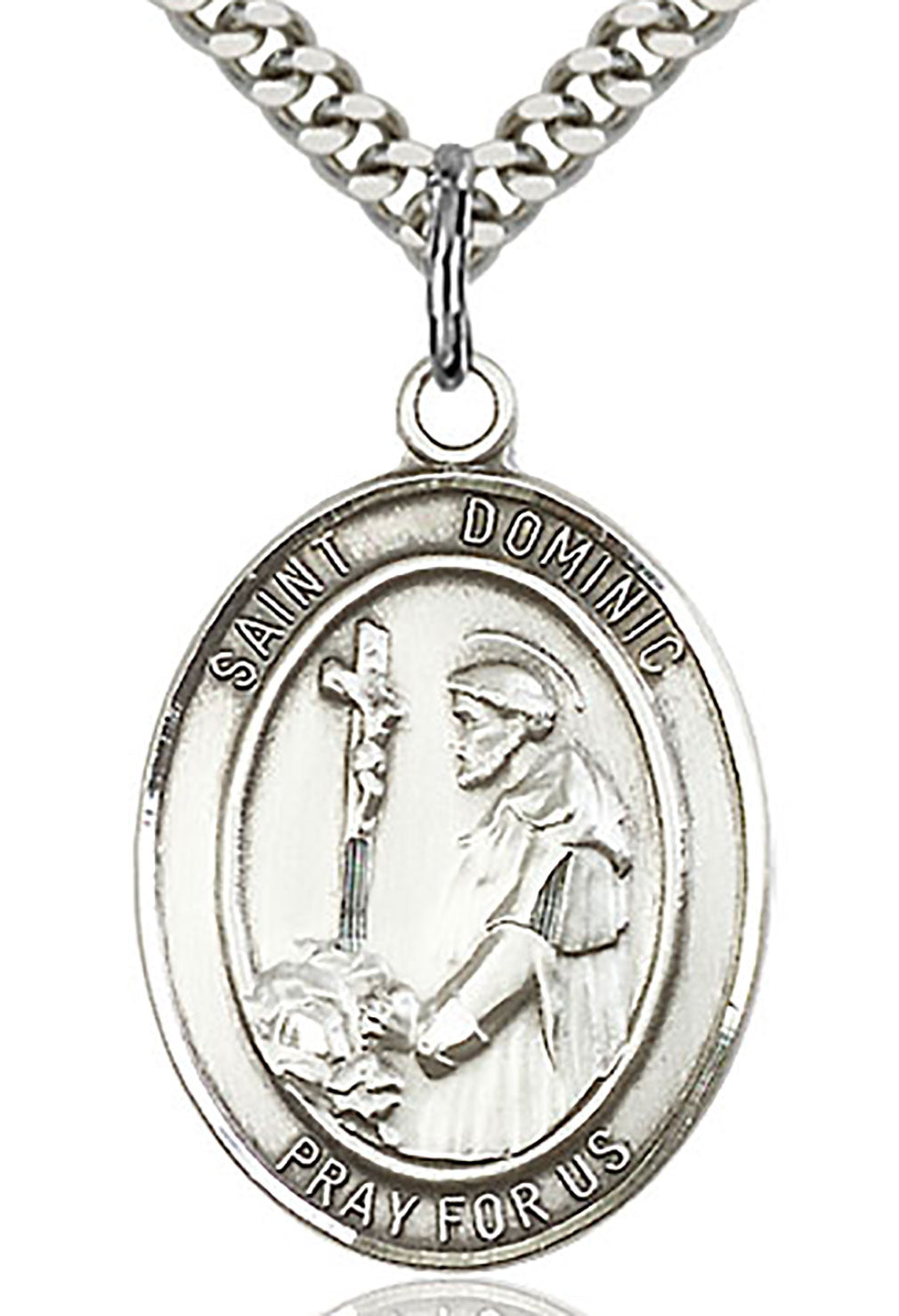 St. Dominic De Guzman Medal, Sterling Silver, Large