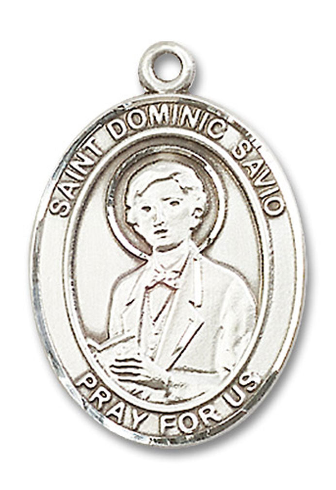 St. Dominic Savio Medal, Sterling Silver, Large - No Chain