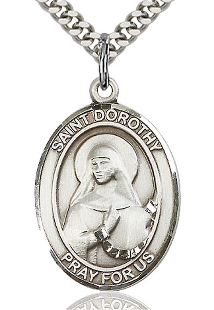St. Dorothy Medal, Sterling Silver, Large