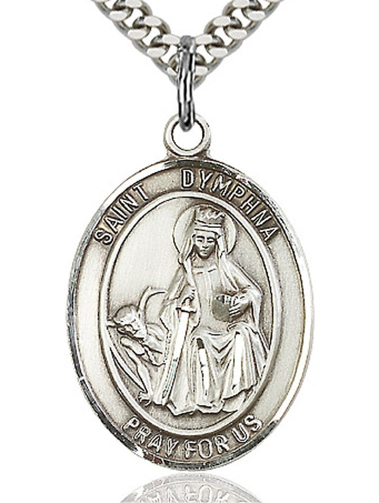 St. Dymphna Medal, Sterling Silver, Large